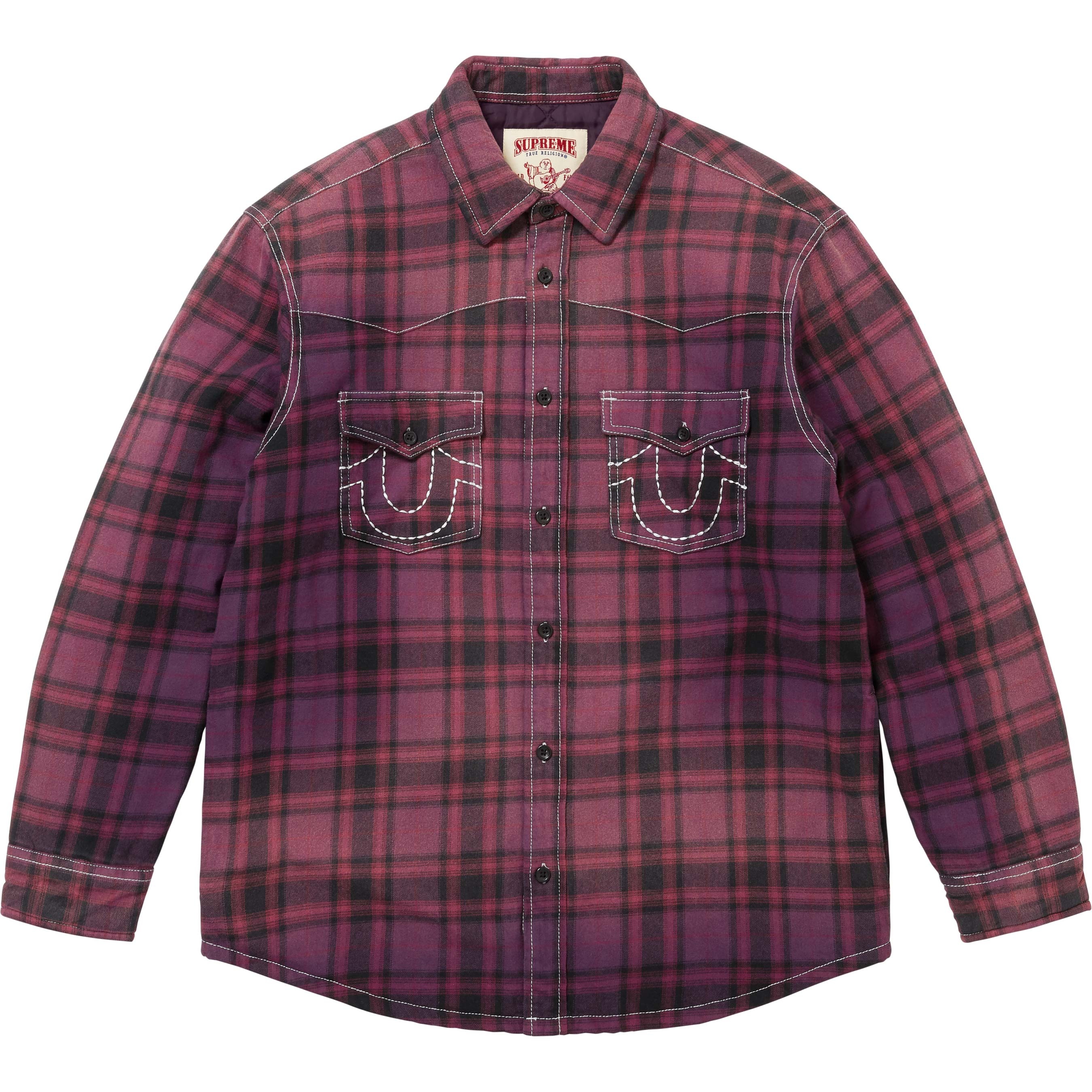 Supreme®/True Religion® Quilted Lined Plaid Flannel Shirt view 4